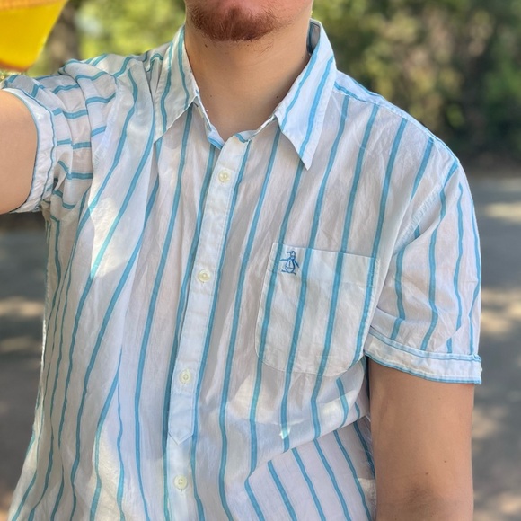 ORIGINAL PENGUIN MEN MUNSING WEAR COTTON SHEER BUTTON DOWN SHIRT FIT SEE THROUGH - Picture 16 of 16